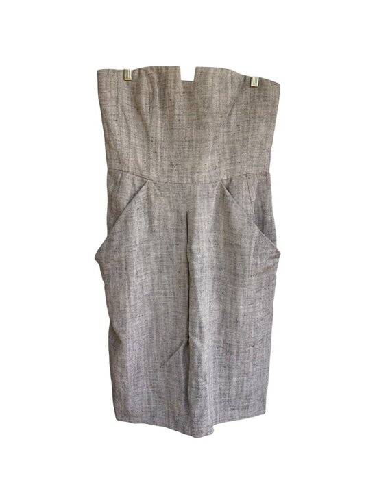Akris Dresses & Skirts - Akris Punto Corset Strapless Dress Oatmeal Gray US 10 Linen Silk Sheath Cocktail